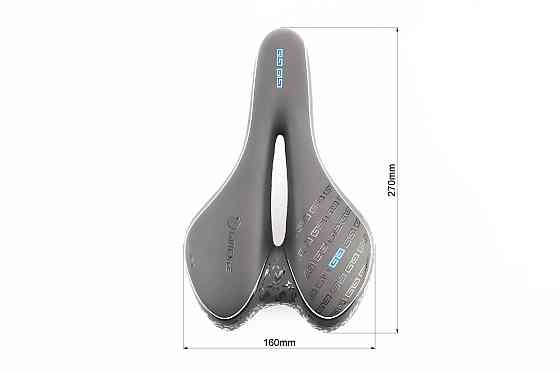 Сидіння MTB 270x160мм, чорно-біло-синє "GEL" Київ