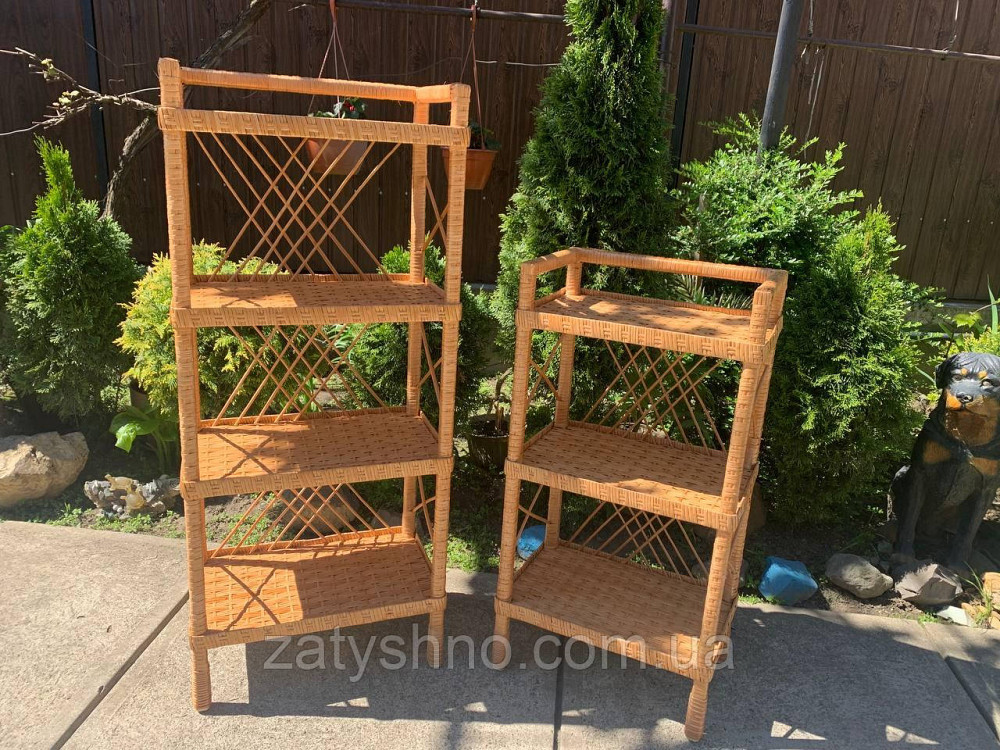 Полка плетеная из  лозы трех-ярусная Киев - изображение 5