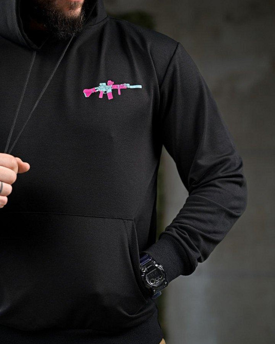 Милитари худи color black ПП7876 Одеса - фото 4