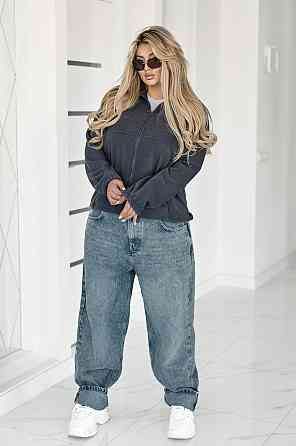 Флісова жіноча кофта на блискавці Jacket" | Норма та батал Графіт, 54-56 Київ