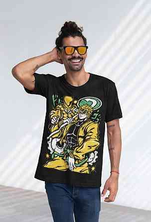 Футболка для мальчика аниме Джоджо Бизарре Адвентуре Дио оверсайз (рост от 165 до 180 ) Черний AnimeJ0897m Днепр