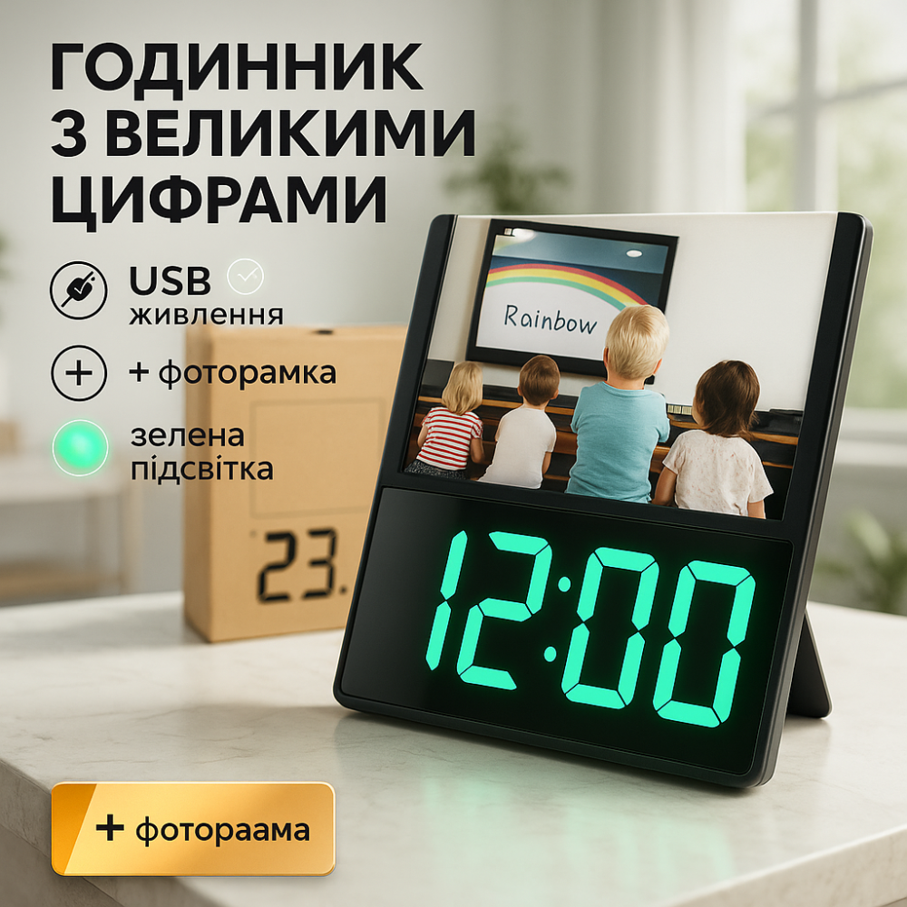 Часы электронные настольные с дисплеем, Настольные электронные часы с подсветкой LED WK-28 Львов - изображение 15