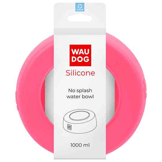 Миска-непроливайка  WAUDOG Silicone, 1 л розовый Винница