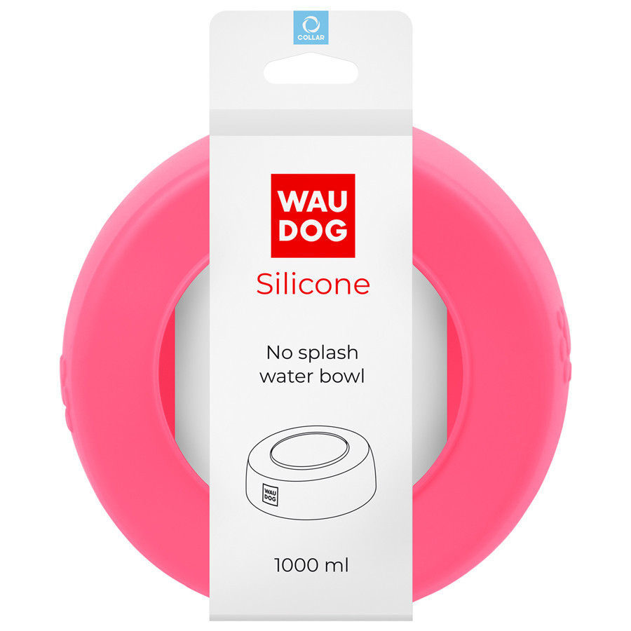 Миска-непроливайка  WAUDOG Silicone, 1 л розовый Винница - изображение 1