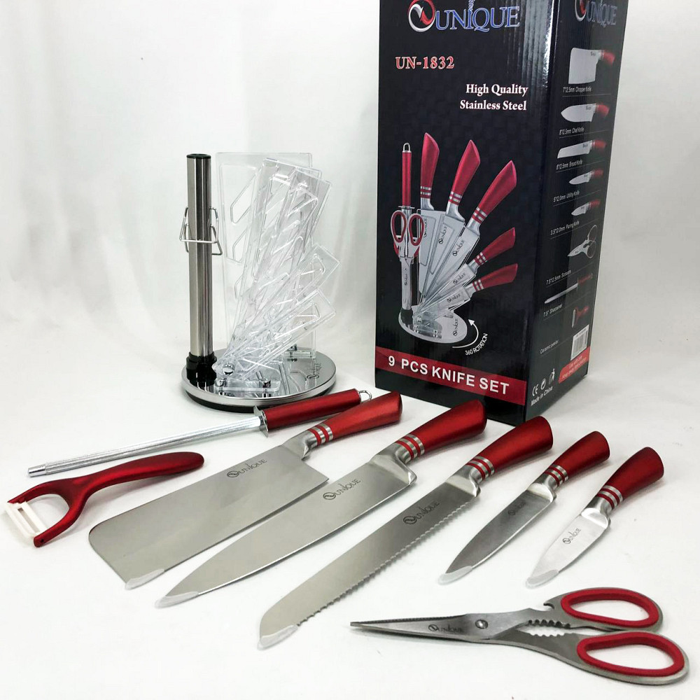 Професійні ножі для домашньої кухні UNIQUE, Набір хороших якісних кухонних ножів, Сталеві кухонні ножі OU-36 Івано-Франківськ - фото 1