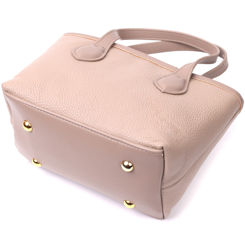 Жіноча сумка з двома ручками з натуральної шкіри Vintage 22283 Бежева Київ - фото 5