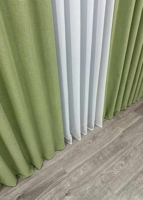 Преміум шторна тканина blackout 100%, двостороння, колекція “ASHEN NIGHT” колір оливковий 1841ш Київ - фото 7