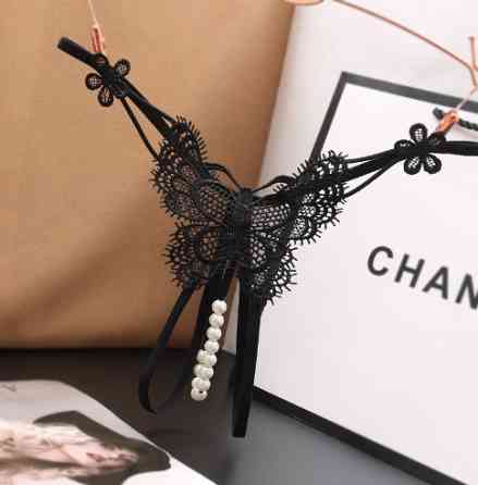 Трусики з вирізом чорні "Метелик" - розмір універсальний (на резинці), 15% нейлон, 85% поліестер Київ