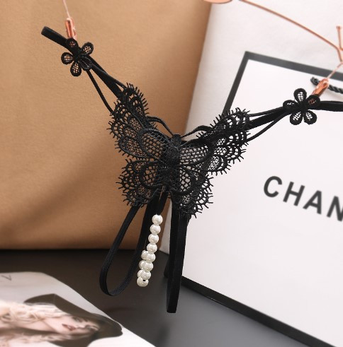 Трусики з вирізом чорні "Метелик" - розмір універсальний (на резинці), 15% нейлон, 85% поліестер Київ - фото 2