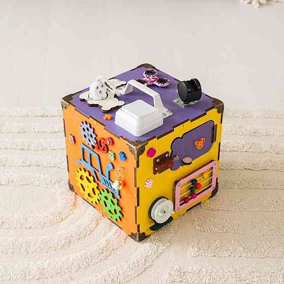 Маленький Бізікуб 23*23*23 Різнобарвний дитячий розвивальний куб Бізіборд Київ