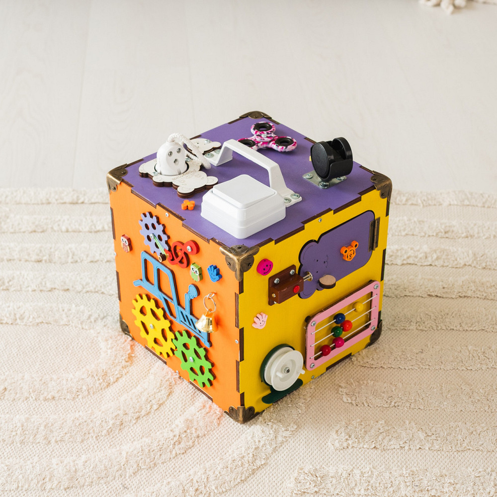 Маленький Бізікуб 23*23*23 Різнобарвний дитячий розвивальний куб Бізіборд Тернопіль - фото 3