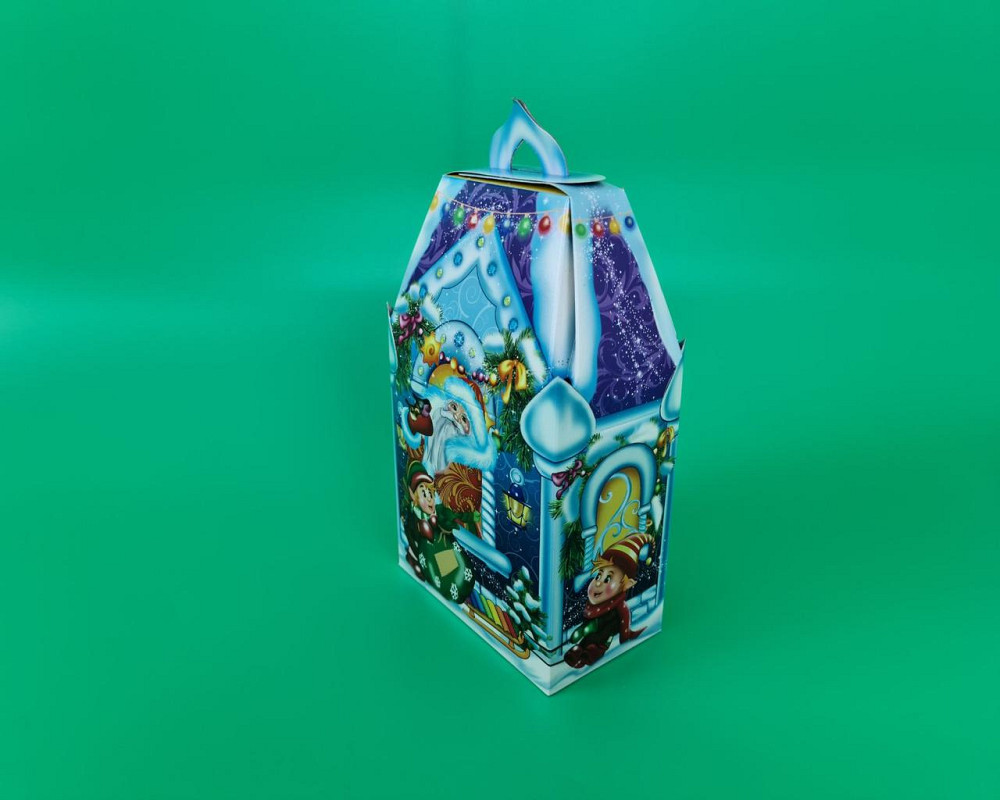 Святкове паковання для новорічних подарунків (700 гм) No222с "Домик Снігурочки" (1 шт.) Харків - фото 5