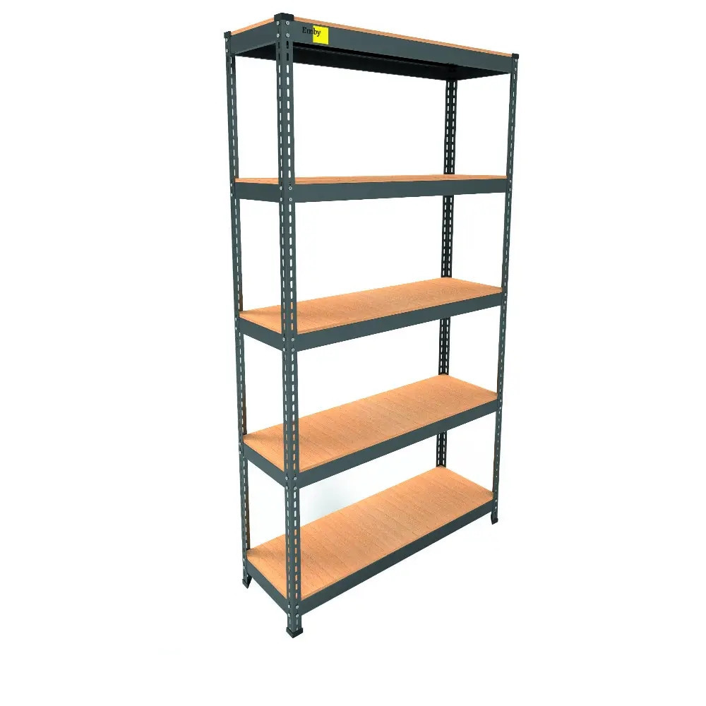 Металевий стелаж Emby Light Series (розмір 1800х900x300мм) 5 полиць ДСП до 100кг Чорний Вінниця - фото 2