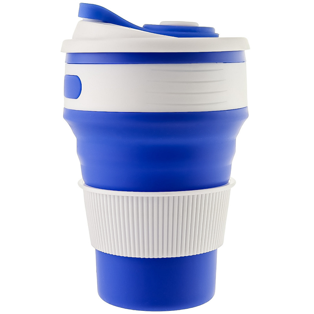 Стакан складной силиконовый 350 мл с крышкой синий Киев - изображение 1