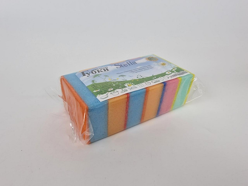 Губка кухонна для посуду 5+1 шт Stella (Супер Торба) (1 пачка) Харків - фото 2