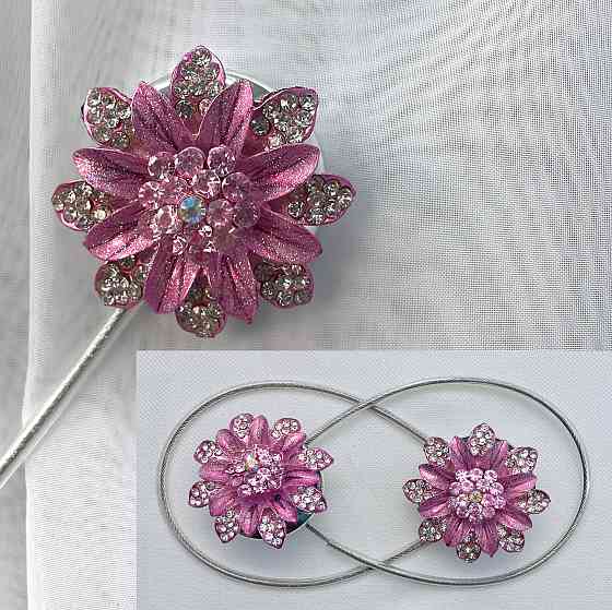 Магніти для штор та гардин "Flowers" набір 2 шт Рожевий (81-221) Київ