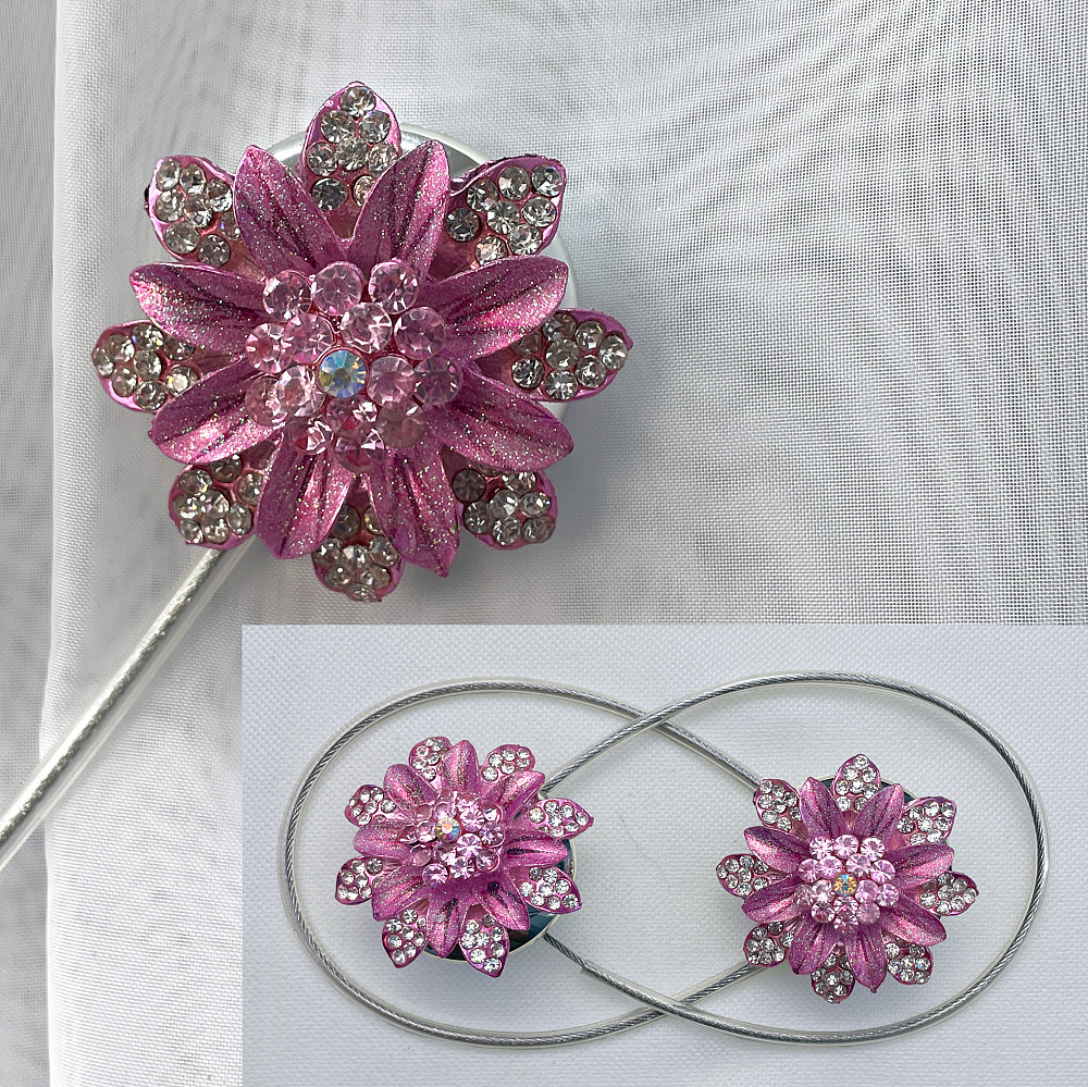 Магніти для штор та гардин "Flowers" набір 2 шт Рожевий (81-221) Київ - фото 1