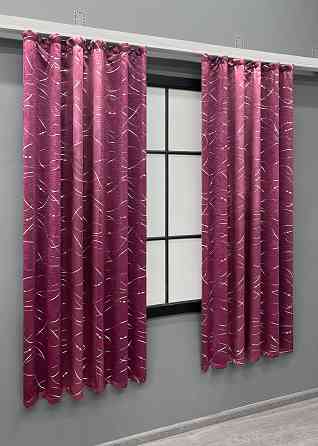Комплект коротких штор VR-Textil Софт Лиана № 459ш Малиновый 130х170 см 2 шт (35-0429) Киев