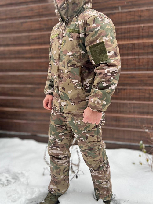 Зимний костюм Softshell тактический с мембраной на -20, Мультикам, размер XXL, костюм софтшелл зима для военных Solmir Киев - изображение 4
