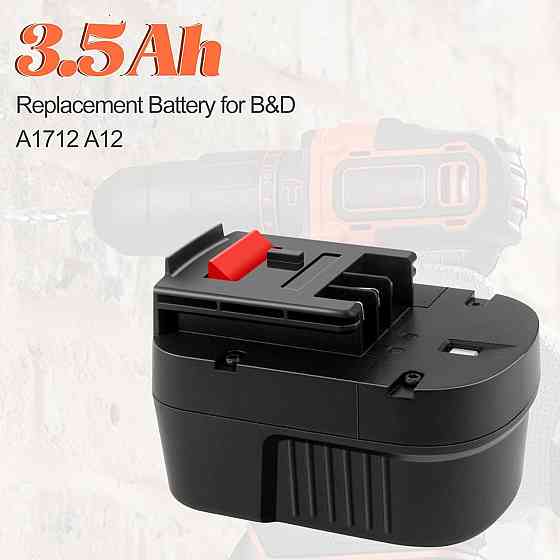 Аккумулятор ADVNOVO 12V 3.5Ah Ni-MH для инструментов Black & Decker A12, HPB12, FS120B, 3500 мАч 12В Киев