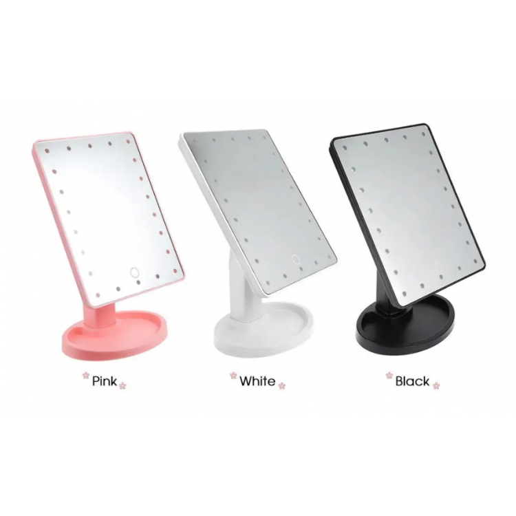 Настольное Зеркало с подсветкой 22 LED  с подставкой  для макияжа,  без подбора цвета 21*16, вращение на 180° Одесса - изображение 2