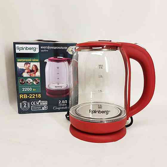 Мощный электрочайник электрический Rainberg RB-2218 3200 Вт 2л, Мощный электрический чайник для дома SZ-75 Львов