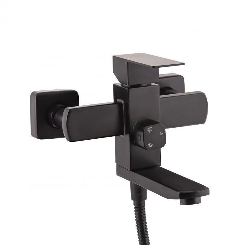 Душова система для ванни Lidz Kubis 1030 Black (k35) з виливом, чорна Київ - фото 3