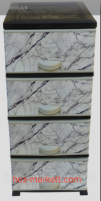 Пластиковий комод "Мармур" білий Elif Туреччина Харків - фото 1