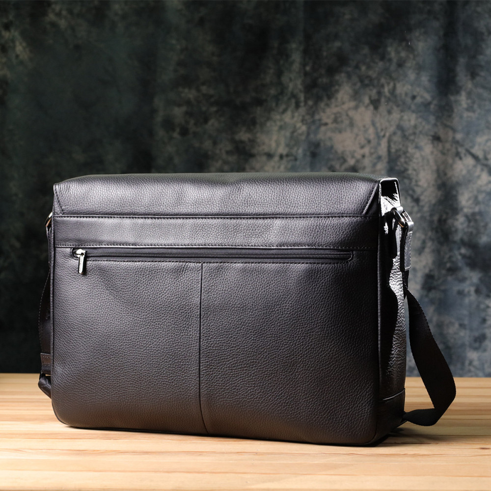 Чоловіча сумка-портфель для ноутбука із зернистої натуральної шкіри Tony Perotti 20864_1 (6036-38 nero) Чорний Київ - фото 10