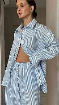 Жіночий домашній комплект трійка Блакитний S Харків