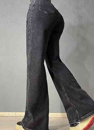 Джинси жіночі Derun 8209-8210 утеплені палаццо на флісі з ременем чорні, чорний, 30, 30, 80 см, 105 см Київ