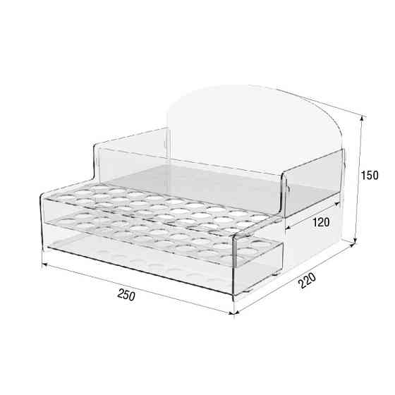 Підставка EKOSTAR для пробників і сашетів із акрила 250х220х150 Київ
