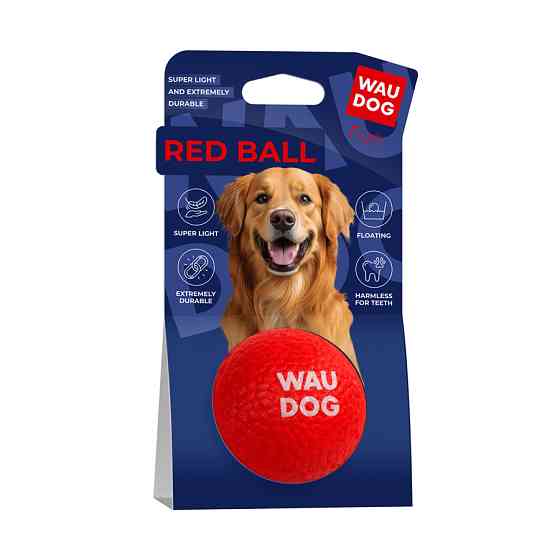 Іграшка для собак WAUDOG Fun Red Ball, спінений термопластичний поліуретан, 70 мм Коломыя