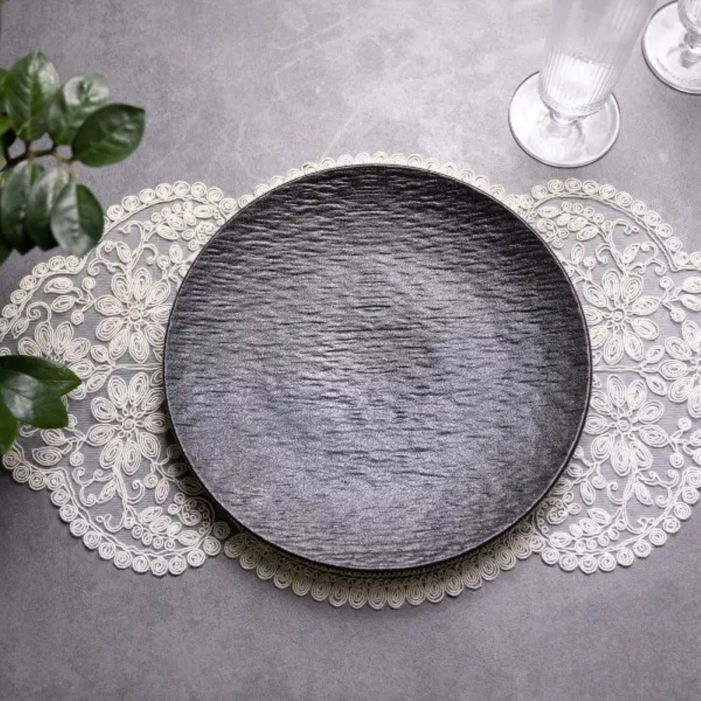 Тарілка десертна порцелянова 20 см чорна HP-7-729 Коломия - фото 4