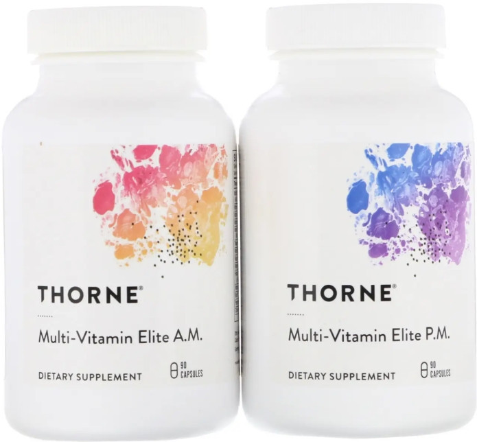 Мультивитамины Thorne Multi-Vitamin Elite AM/PM, 2 флакона по 90 капсул Киев - изображение 1