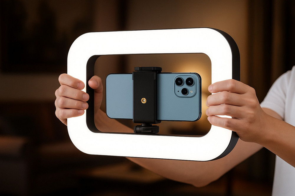 Кольцевая лампа для смартфона и камеры,Риг держатель с LED подсветкой с аккумулятором 8000mAh для видеосъёмок Каменец-Подольский - изображение 2