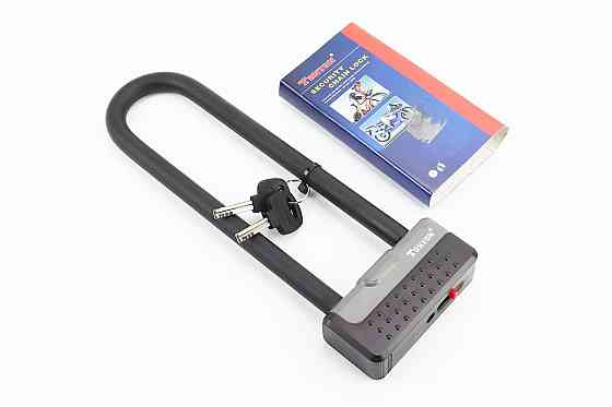 Замок протиугінний U-подібний 100x290 (50х230)мм, товщина скоби 13мм під ключ, чорно-сірий TY339D Київ