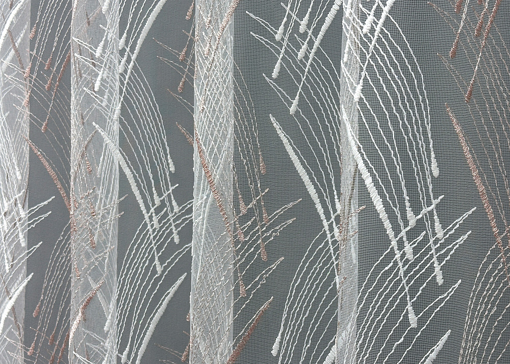 Тюль фатин с вышивкой и люрексом цвет белый с пудровым 1649т Киев - изображение 4