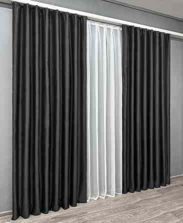 Комплект готовых штор VR-Textil Bagema Rvs № 1895ш Черный 150х290 см 2 шт (33-0947) Киев
