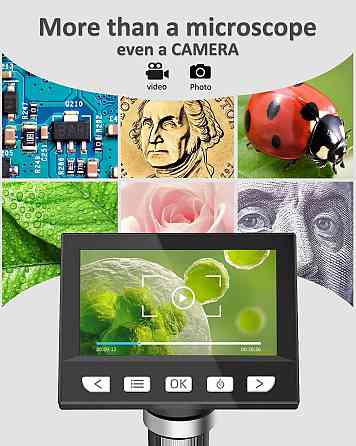 Цифровой микроскоп Aopick 4.3” LCD 1000X с подсветкой для монет плат часов детей исследований для Wi Киев