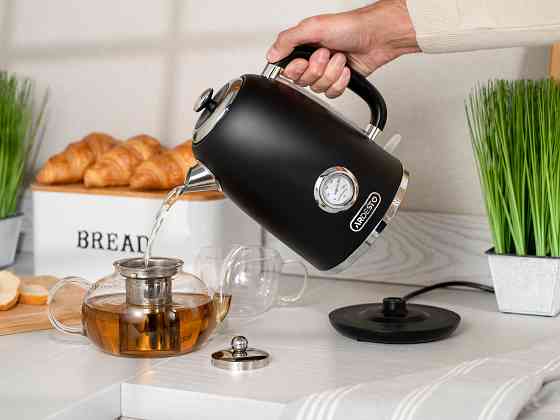 Електрочайник ARDESTO Vintage Dream 1.8л, Strix, метал, чорний матовий Киев