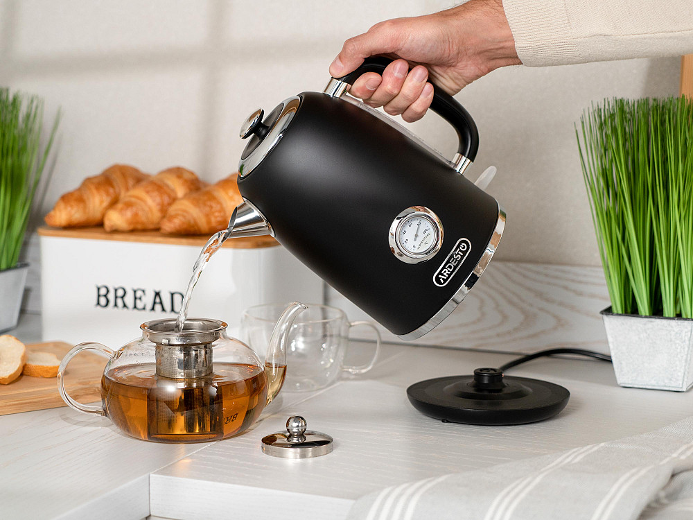 Електрочайник ARDESTO Vintage Dream 1.8л, Strix, метал, чорний матовий Киев - изображение 6