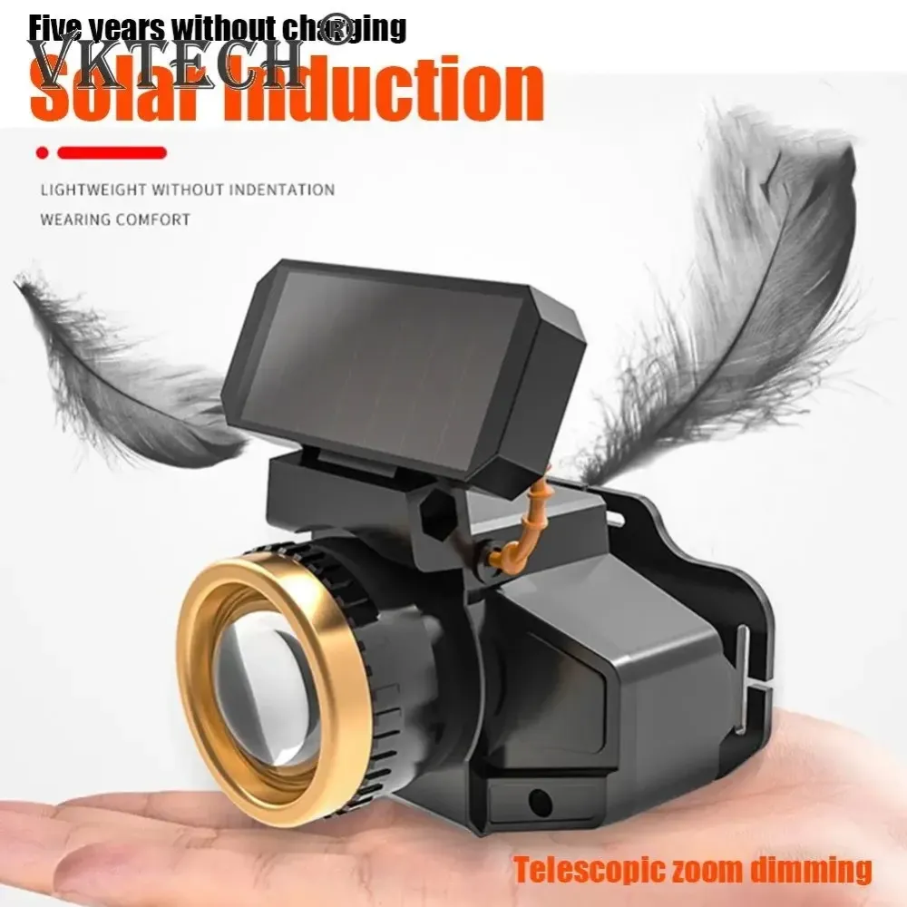 Налобний ліхтар із сонячною панеллю BL WH 9958A Одеса - фото 5