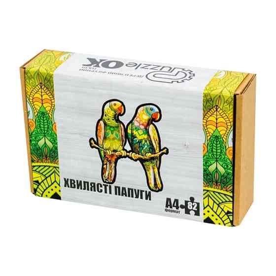 Фігурний дерев'яний пазл A4 Хвилясті папуги PuzA4-01212, 82 деталі Вінниця