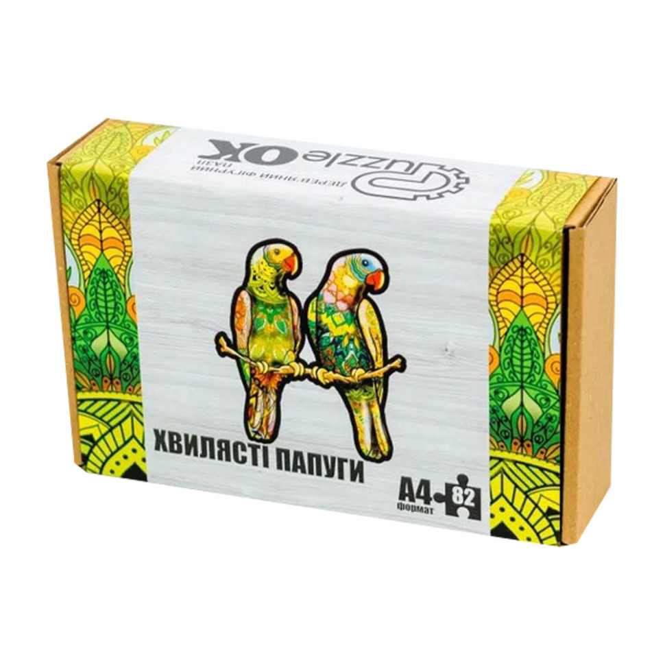 Фигурный деревянный пазл A4 Волнистые попугаи PuzA4-01212, 82 детали Винница - изображение 1