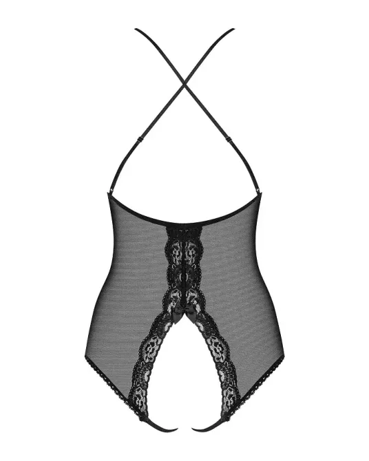 Сітчастий боді з відкритими сідницями Obsessive 841-TED-1 teddy S/M, чорний Львов - изображение 6