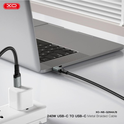 Дата кабель USB-C to USB-C 1.0m 240W black XO (NBQ264A_С_Black) Винница - изображение 4