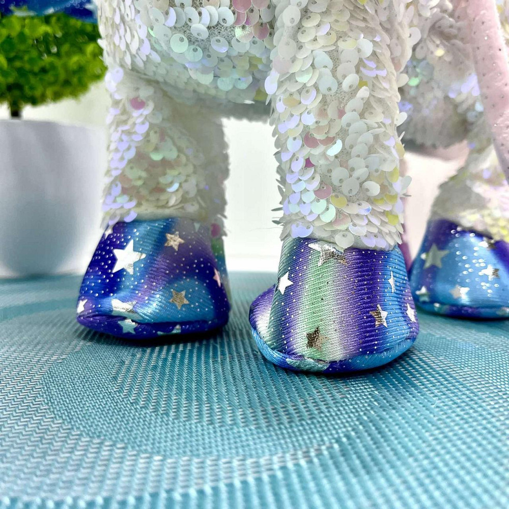 Іграшка м'яка інтерактивна Казкова конячка єдиноріг повідець звук світло Біла (M 6203 I UA) Чернигов - изображение 5