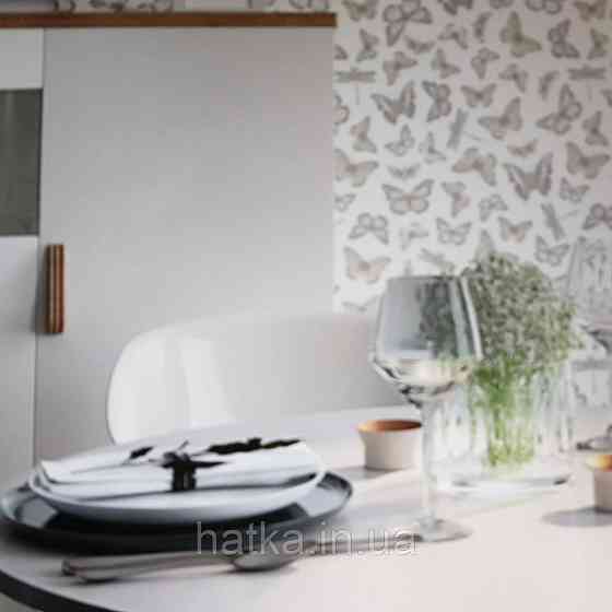 Обои виниловые на флизелине Marburg 82128 Felicita бабочки стрекозы серые бежевые белые на молочном фоне Киев