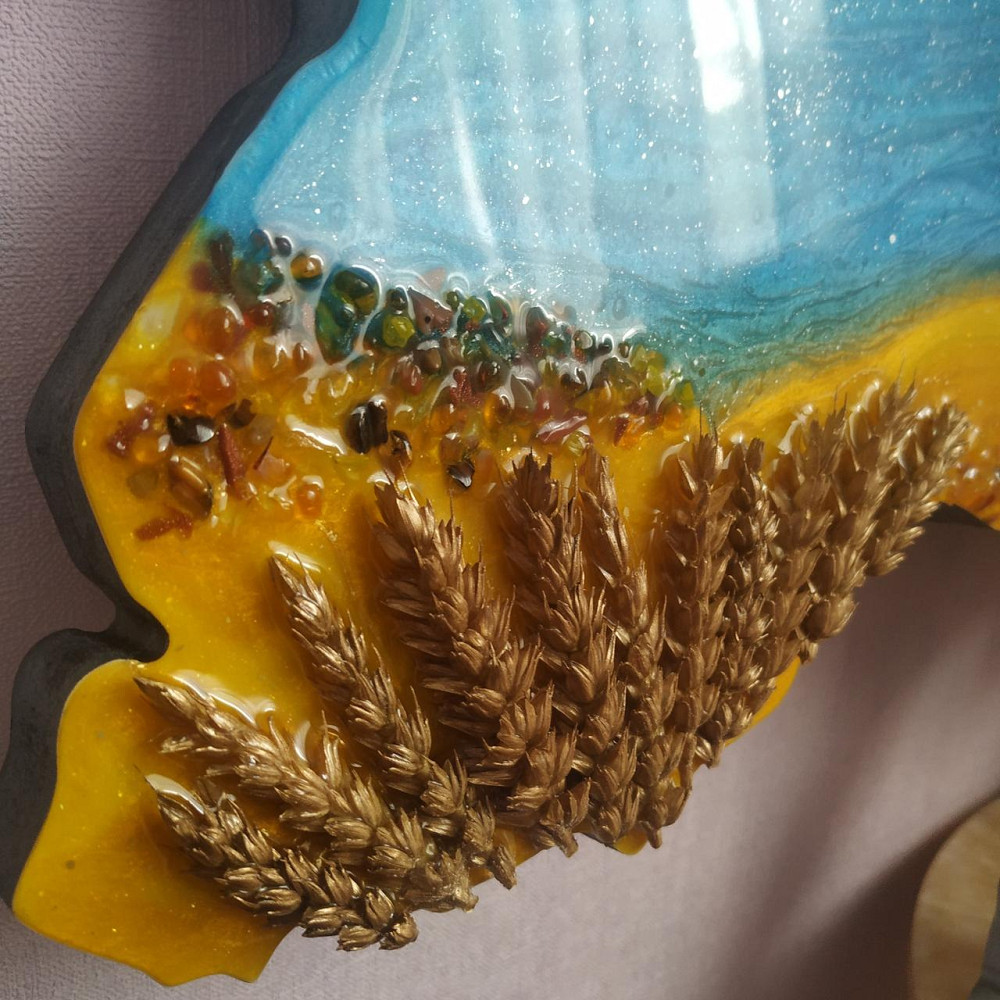 Часы настенные 100*65 см из эпоксидной смолы ручной работы 